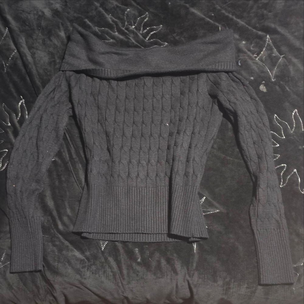 Forever 21 Charcoal Off-Shoulder Sweater
